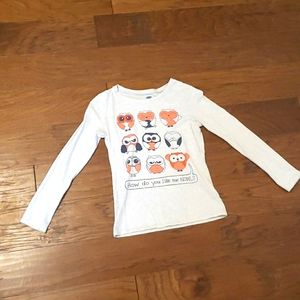 Sz 8 girls,off-white,Old Navy, long-sleeved shirt
